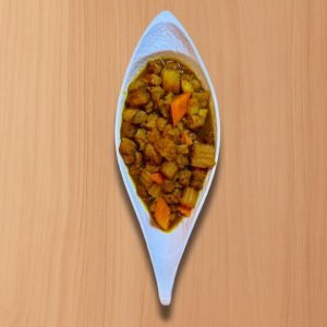 Papa, zanahoria y carne de soja al curry P64